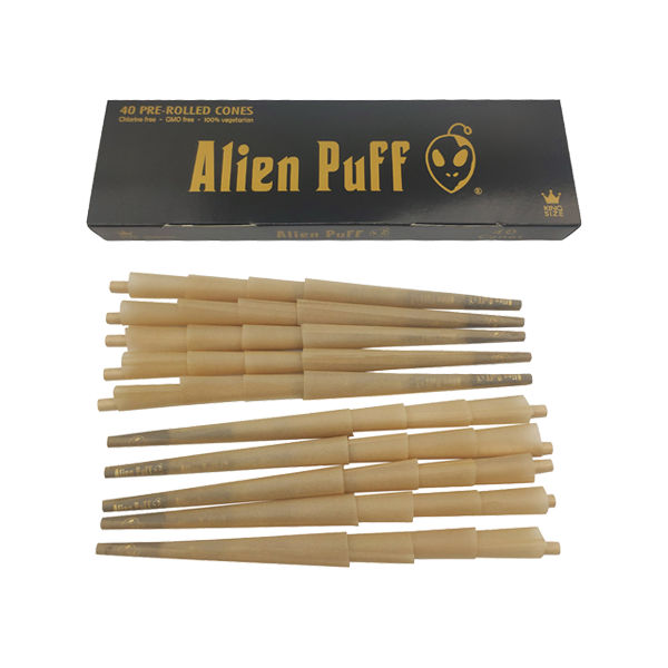 40 Alien Puff Black & Gold 1/4 Size Pre-Rolled 84mm Cones ( HP137 ) | Alien Puff | Hall of Vape |  | Smoking Products