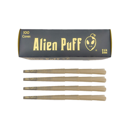 100 Alien Puff Black & Gold 1 1/4 Size Pre-Rolled Cones ( HP130 ) | Alien Puff | Hall of Vape |  | Smoking Products