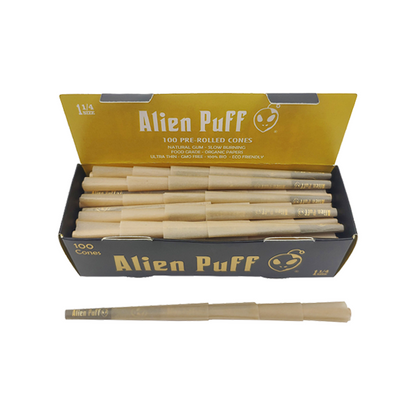 100 Alien Puff Black & Gold 1 1/4 Size Pre-Rolled Cones ( HP130 ) | Alien Puff | Hall of Vape |  | Smoking Products