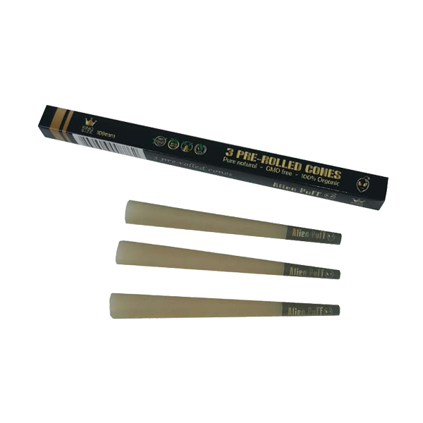 75 Alien Puff Black & Gold King Size Pre-Rolled Cones ( HP142 ) | Alien Puff | Hall of Vape |  | Smoking Products