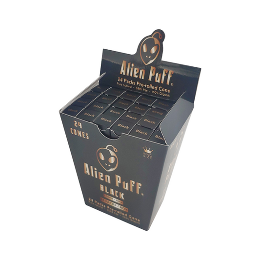 24 Alien Puff Black & Gold King Size Pre-Rolled Black Cones ( HP193AP ) | Alien Puff | Hall of Vape |  | Smoking Products