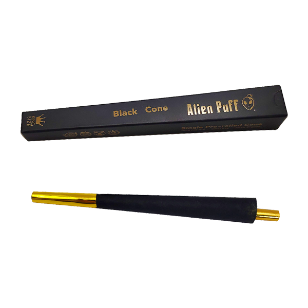 24 Alien Puff Black & Gold King Size Pre-Rolled Black Cones ( HP193AP )