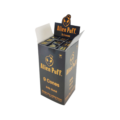 9 Alien Puff Black & Gold King Size Pre-Rolled 24K Gold Cones ( HP194AP ) | Alien Puff | Hall of Vape |  | Smoking Products