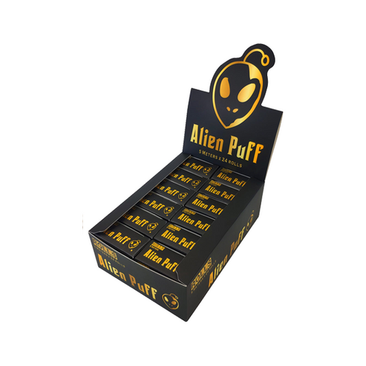 24 Alien Puff Black & Gold 5m Unbleached Brown Rolls ( HP105 ) | Alien Puff | Hall of Vape |  | Smoking Products