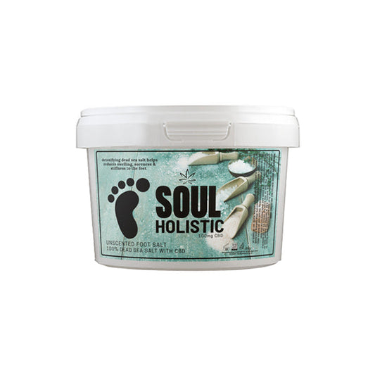 Soul Holistic 100mg CBD Dead Sea Salt Unscented Foot Salt - 500g | Green Apron | Hall of Vape |  | CBD Products