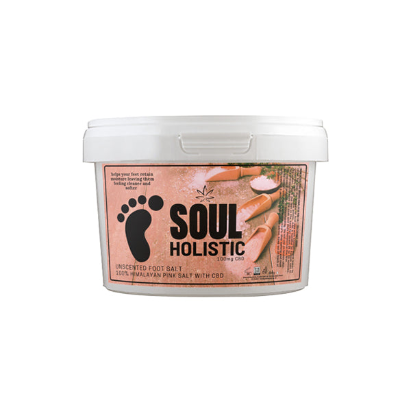 Soul Holistic 100mg CBD Himalayan Pink Salt Unscented Foot Salt - 500g | Green Apron | Hall of Vape |  | CBD Products