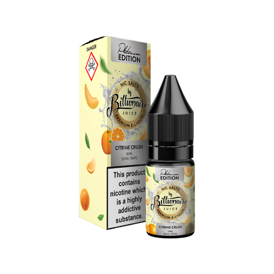 10mg Billionaire Juice Platinum Edition 10ml Nic Salts (50VG/50PG) | Billionaire Juice | Hall of Vape |  | Vaping Products