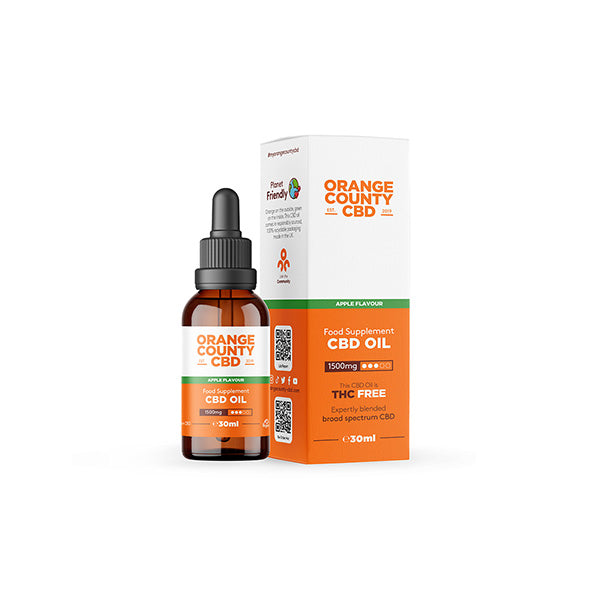 Orange County CBD 1500mg Flavoured Tincture Oil 30ml | Orange County | Hall of Vape |  | CBD Products