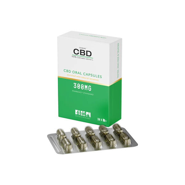 CBD by British Cannabis 300mg CBD 100% Cannabis Oral Capsules - 30 Caps | CBD By British Cannabis | Hall of Vape |  | CBD Products