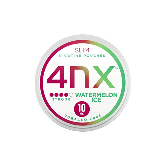 4NX 10mg Watermelon Ice Slim Nicotine Pouches - 20 Pouches | 4NX | Hall of Vape |  | Smoking Products