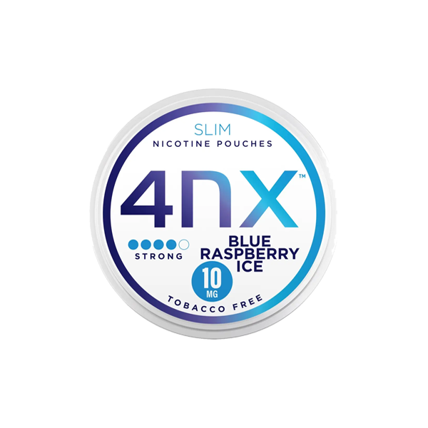 4NX 10mg Blue Raspberry Ice Slim Nicotine Pouches - 20 Pouches | 4NX | Hall of Vape |  | Smoking Products