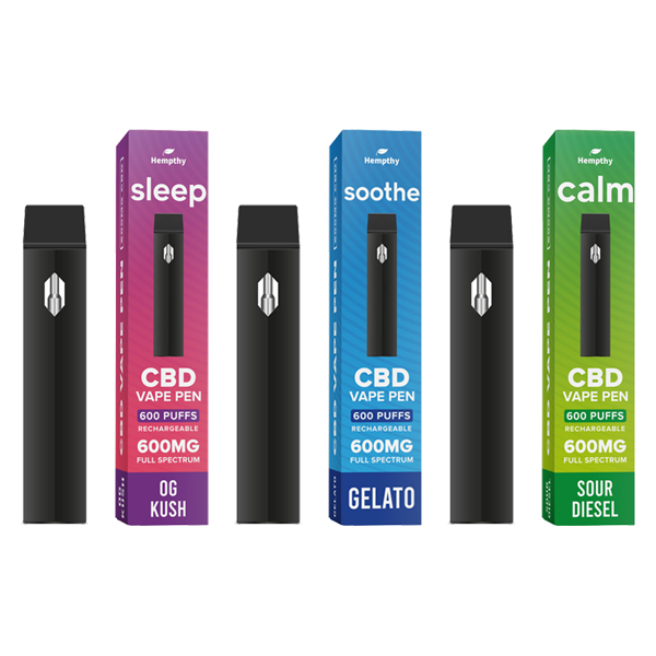 Hempthy 600mg CBD Disposable Vape Pen 600 Puffs