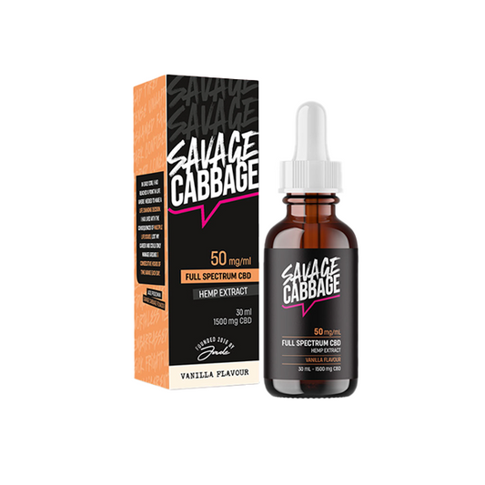 Savage Cabbage 1500mg CBD Oil Vanilla 30ml | Savage Cabbage | Hall of Vape |  | CBD Products