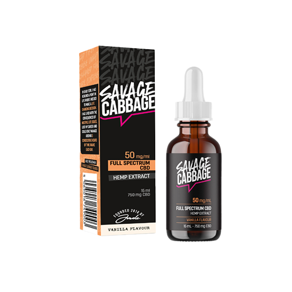 Savage Cabbage 750mg CBD Oil Vanilla 15ml | Savage Cabbage | Hall of Vape |  | CBD Products