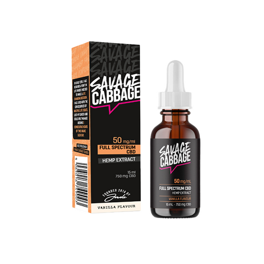 Savage Cabbage 750mg CBD Oil Vanilla 15ml | Savage Cabbage | Hall of Vape |  | CBD Products