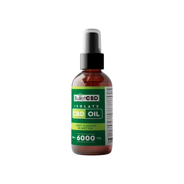 Bullet CBD 6000mg Pure Mint CBD Isolate MCT Oil Spray - 30ml | Bullet CBD | Hall of Vape |  | CBD Products