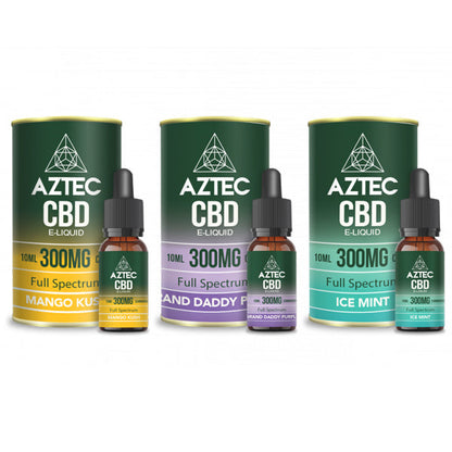 Aztec CBD 300mg CBD Vaping Liquid 10ml (50PG/50VG) | Aztec CBD | Hall of Vape |  | CBD Products