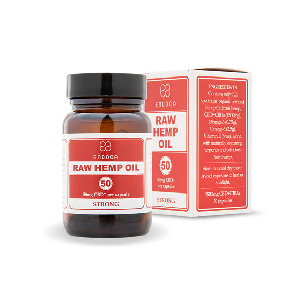 Endoca 1500mg CBD+CBDa Capsules Raw Hemp Oil - 30 Caps | Endoca | Hall of Vape |  | CBD Products