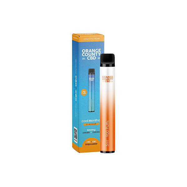 Orange County CBD 500mg CBD & CBG Disposable Vape Device 900 Puffs | Orange County | Hall of Vape |  | CBD Products