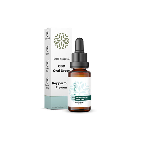 Bnatural 1200mg Broad Spectrum CBD Peppermint Oral Drops - 10ml | Bnatural | Hall of Vape |  | CBD Products