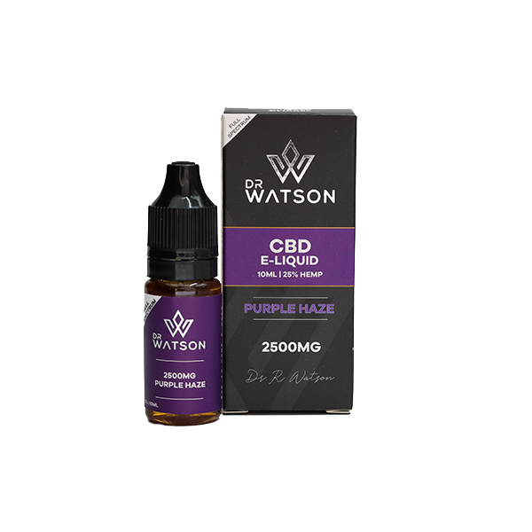 Dr Watson 2500mg CBD Purple Haze E-Liquid - 10ml | Dr Watson | Hall of Vape |  | CBD Products