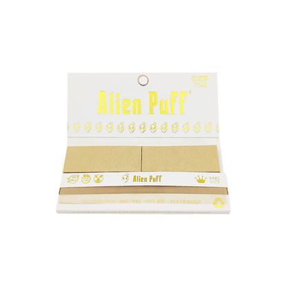 33 Alien Puff White & Gold King Size Unbleached Brown Rolling Papers ( HP109 ) | Alien Puff | Hall of Vape |  | Smoking Products