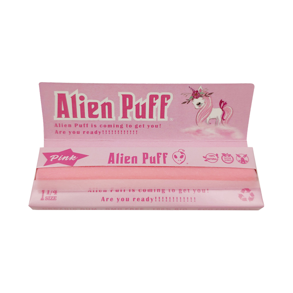 50 Alien Puff 1 1/4 Size Pink Rolling Papers ( HP2102AP ) | Alien Puff | Hall of Vape |  | Smoking Products