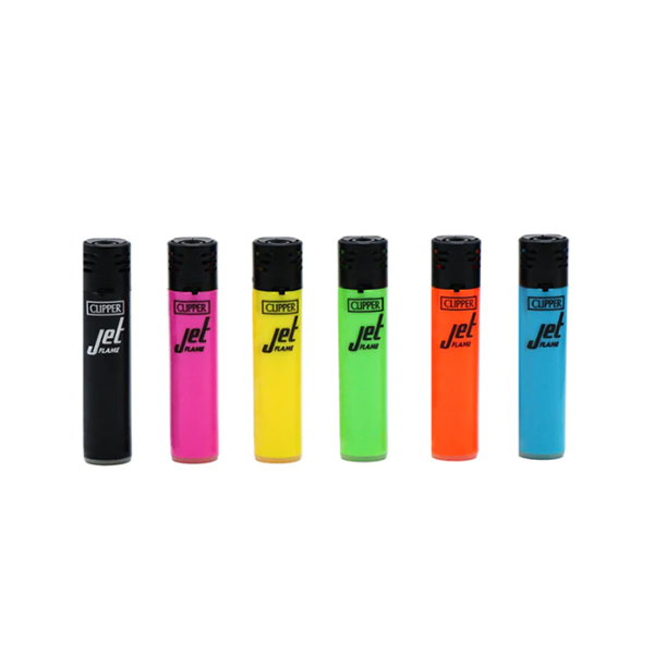 24 Clipper CKJ11RH Classic Large Electronic Jet Flame Shiny Colours Lighters - CKJ1B002UKH | Clipper | Hall of Vape |  | Smoking Products