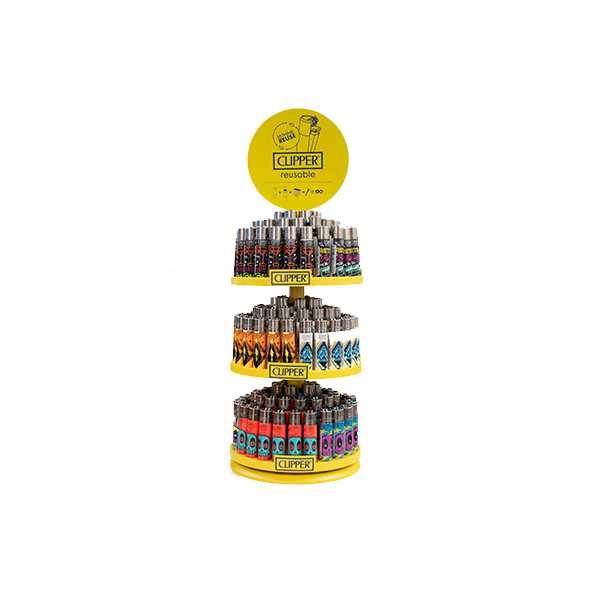 Clipper CP11RH 3 Tier Display Carousel - 144 + 20 Mixed Design Lighters - CL3H118UKH | Clipper | Hall of Vape |  | Smoking Products