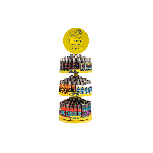 Clipper CP11RH 3 Tier Display Carousel - 144 + 20 Mixed Design Lighters - CL3H118UKH | Clipper | Hall of Vape |  | Smoking Products