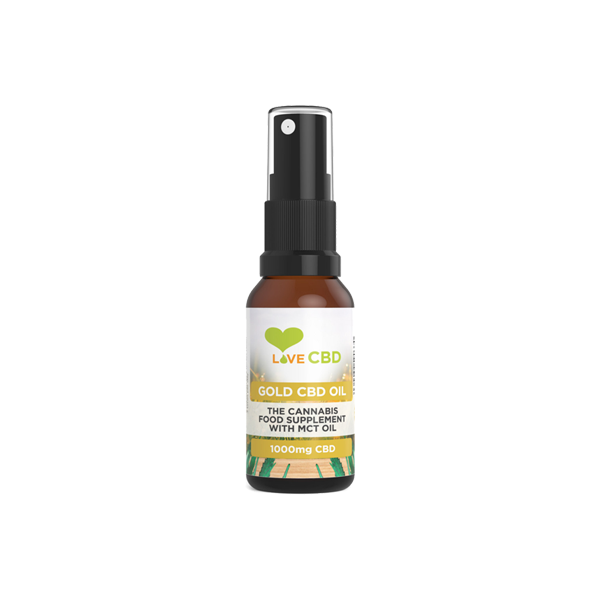 Love CBD 1000mg Gold CBD Oil Spray - 20ml | Love CBD | Hall of Vape |  | CBD Products