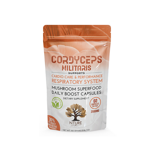 NTURE 2000mg Cordyceps Militaris Mushroom Capsule - 60 Caps | Nture | Hall of Vape |  | Nootropics & Supplements