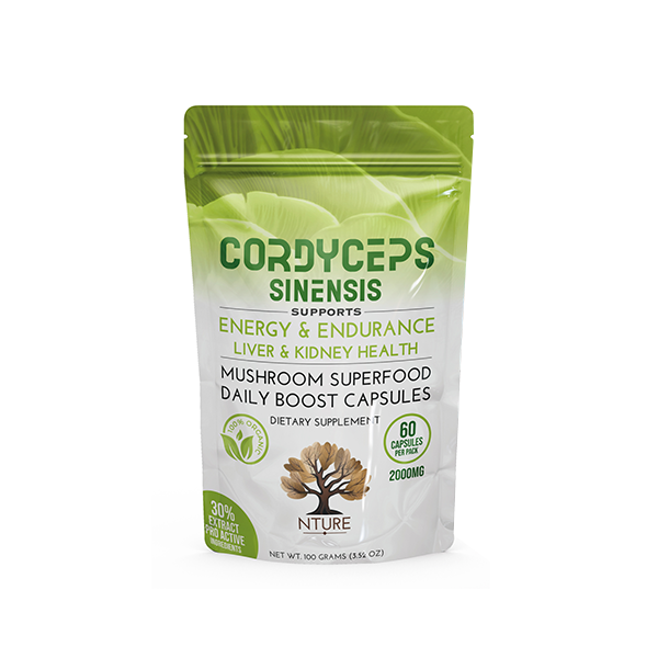 NTURE 2000mg  Cordyceps Sinensis Mushroom Capsules - 60 Caps | Nture | Hall of Vape |  | Nootropics & Supplements