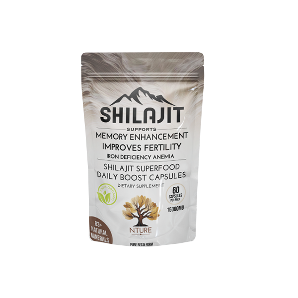 NTURE 15000mg Shilajit Capsules - 60 Caps | Nture | Hall of Vape |  | Nootropics & Supplements