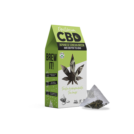 Equilibrium CBD 48mg Full Spectrum Japanese Sencha Tea Bags Box of 12 (BUY 2 GET 1 FREE) | Equilibrium CBD | Hall of Vape |  | CBD Products