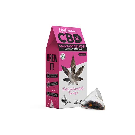 Equilibrium CBD Full Spectrum Crimson Hibiscus Berry Tea Bags Box of 12 | Equilibrium CBD | Hall of Vape |  | CBD Products