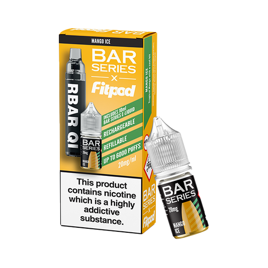 20mg Bar Series x Fitpod RBAR QI Refillable Disposable Vape & 10ml Nic Salt - 6000 Puffs (Buy 1 Get 1 Free) | Bar Series | Hall of Vape |  | Vaping Products