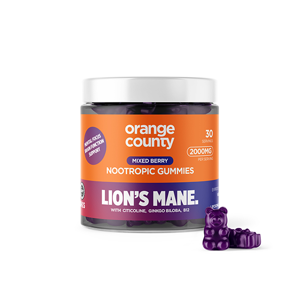 Orange County 2000mg Lion's Mane Gummies  - 30 Pieces | Orange County | Hall of Vape |  | Nootropics & Supplements