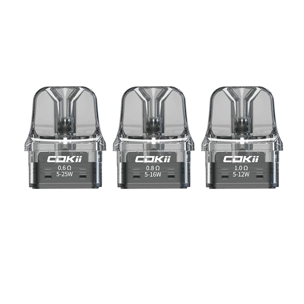 Cokii Lux Replacement Pods 3 Pack 2ml (0.6Ohm, 0.8Ohm, 1.0Ohm) | COKII | Hall of Vape |  | Vaping Products