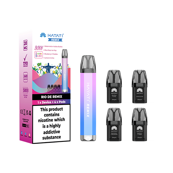 20mg Hayati Remix 4in1 2400 Pod Kit 2400 Puffs | Hayati | Hall of Vape |  | Vaping Products