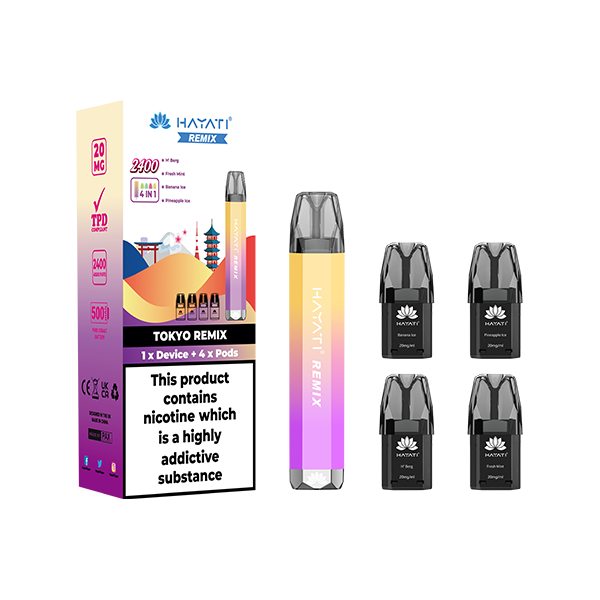 20mg Hayati Remix 4in1 2400 Pod Kit 2400 Puffs | Hayati | Hall of Vape |  | Vaping Products