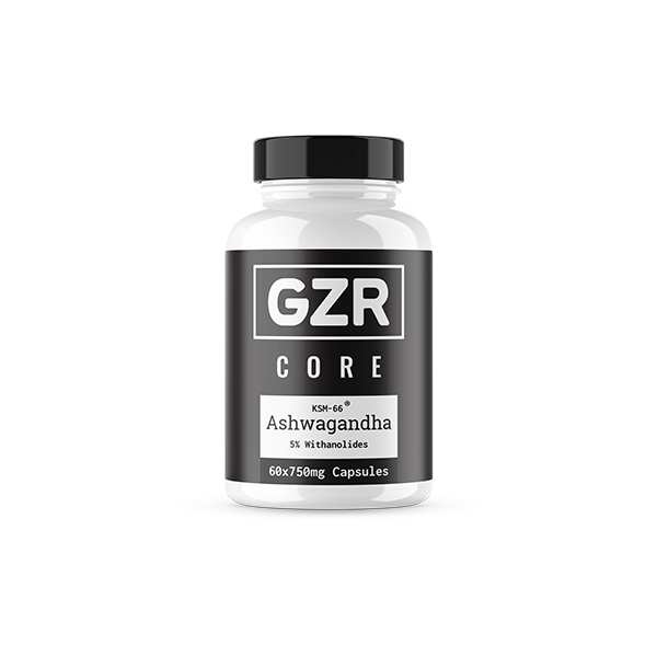 GZR 750mg KSM-66 Ashwagandha Capsules - 60 Capsules | GZR | Hall of Vape |  | Nootropics & Supplements