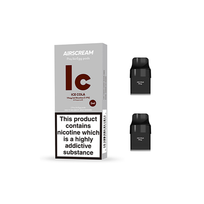 19mg AIRSCREAM Air Pre Filled Pods 2PCS 1.2Ω 2ml ( Compatible With  AirsPops Pro & AirEgg ) | Airscream | Hall of Vape |  | Vaping Products