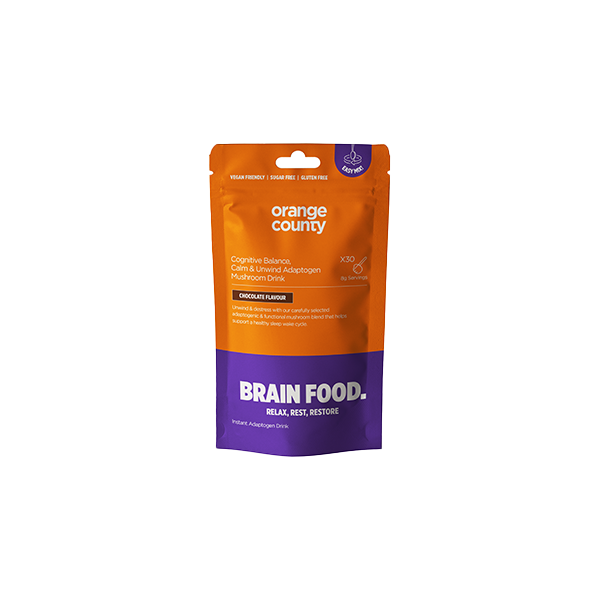 Orange County CBD 90000mg BRAIN FOOD Calm & Unwind Chocolate Flavour Powder - 240g | Orange County | Hall of Vape |  | Nootropics & Supplements