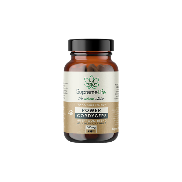 Supreme Life 500mg Power Cordyceps Vegan Capsules  - 60 Capsules | Supreme CBD | Hall of Vape |  | Nootropics & Supplements