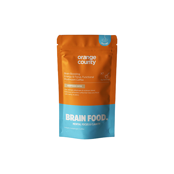 Orange County Focus & Energy Brain Food Mushroom Coffee Supplement (Sample Size) 42g | Orange County | Hall of Vape |  | Nootropics & Supplements