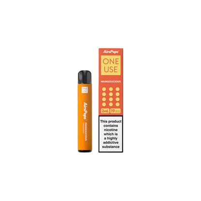 19mg AirsPops ONE Use Disposable Vape 600 Puff | Airscream | Hall of Vape |  | Vaping Products