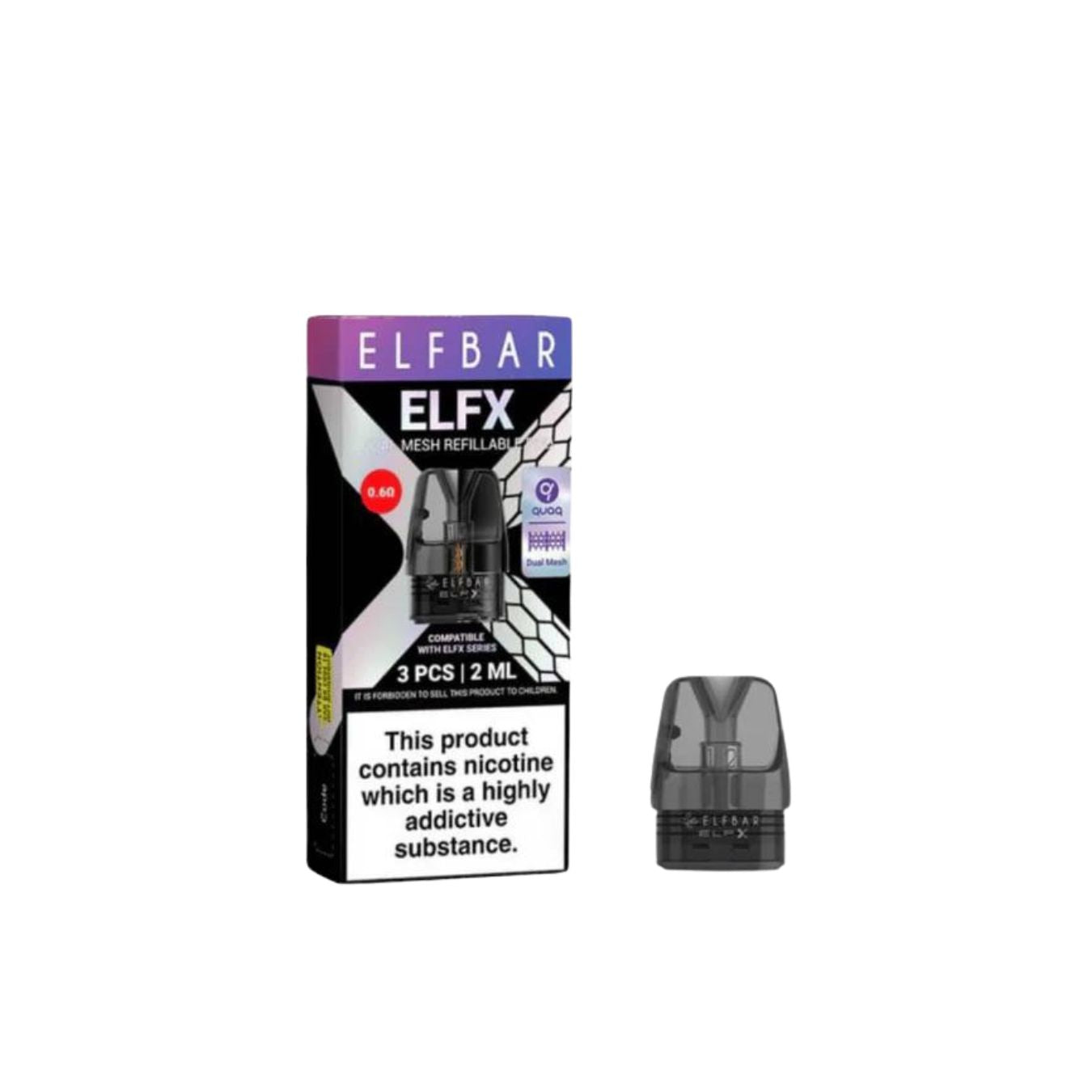 Elf Bar ELFX Empty Refillable Pods 2ml - 3 pcs | ELF Bar | Hall of Vape |  | Vaping Products