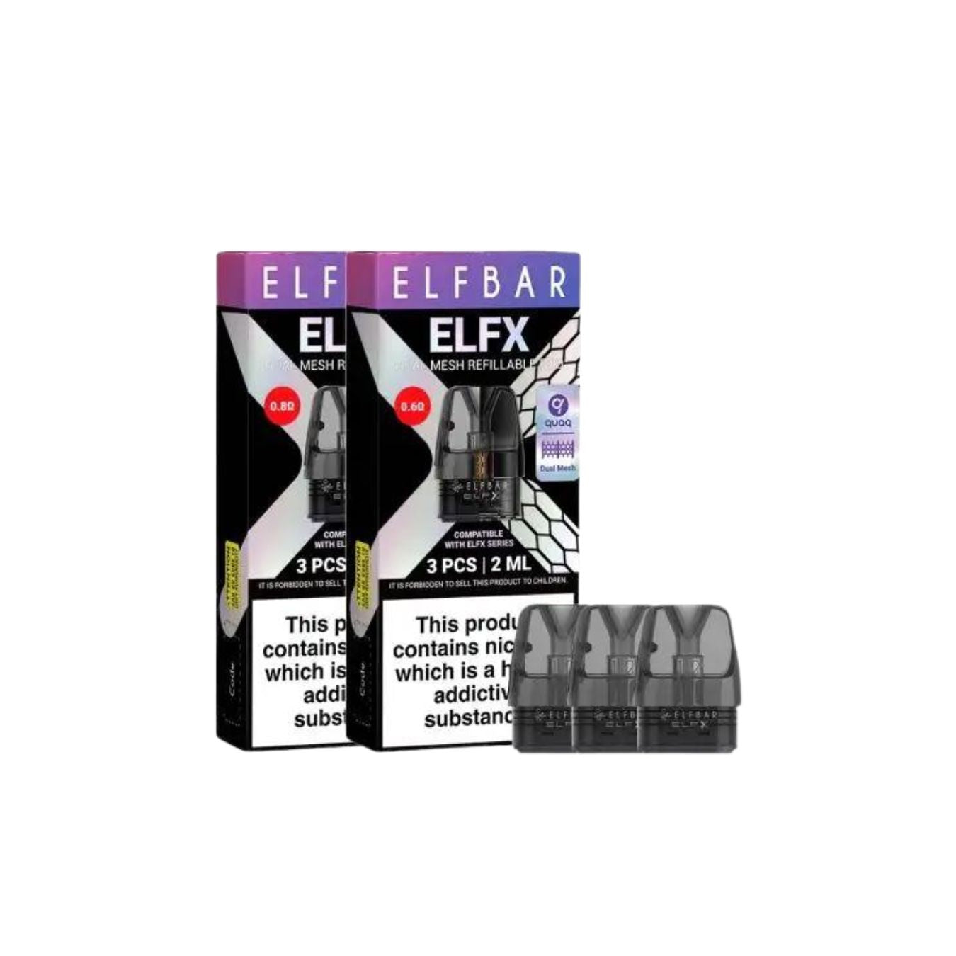 Elf Bar ELFX Empty Refillable Pods 2ml - 3 pcs | ELF Bar | Hall of Vape |  | Vaping Products