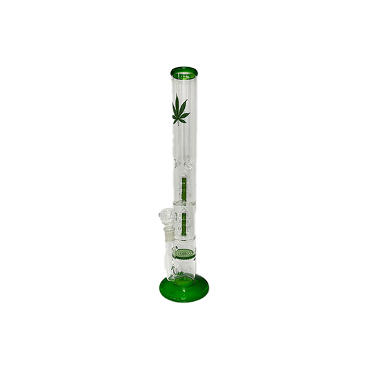 18" Large Percolator Glass Bong Leaf Mixed Designs -GS1534 - GB90 | Generic | Hall of Vape |  | Smoking Products